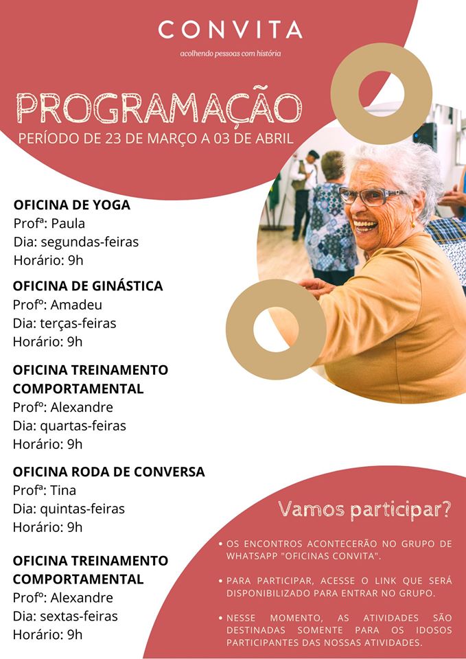 A equipe do Convita preparou uma programação especial para todos os participantes das oficinas do nosso Centro de Convivência...