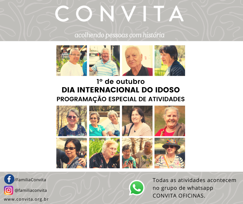 O Convita organizou uma programação especial de atividades virtuais composta por yoga, ginástica, baile, bate papos e exposição fotográficas.
