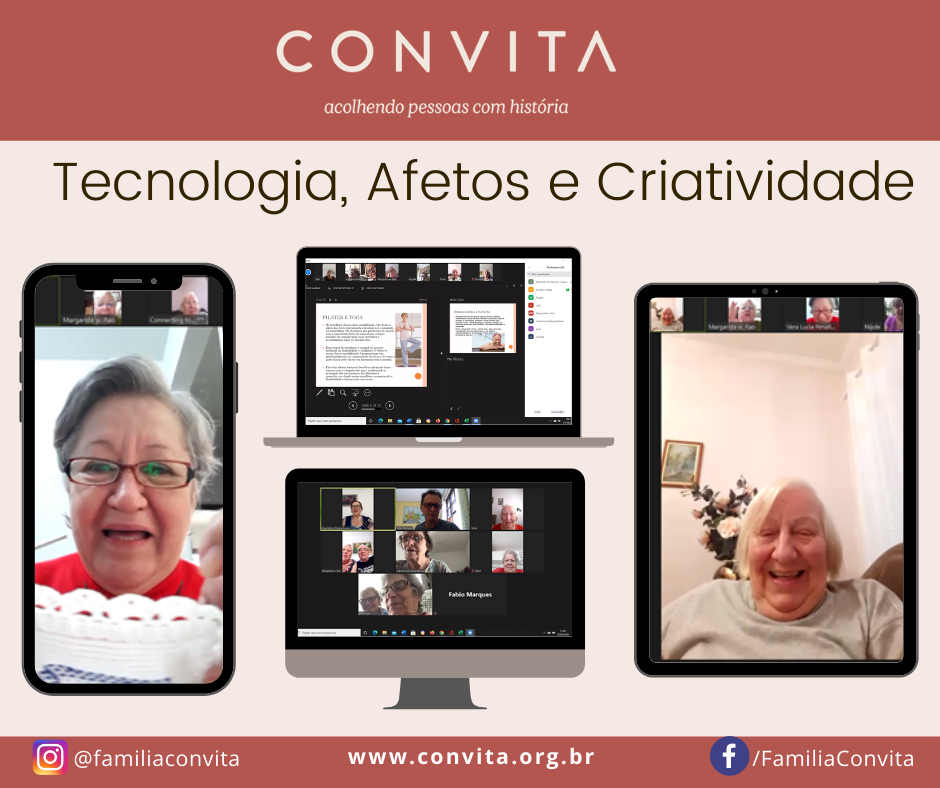 Com muita criatividade e afeto, o Convita oferece aos participantes das atividades do Centro de Convivência, novas formas de aprendizagens, priorizando a interação e a convivência.