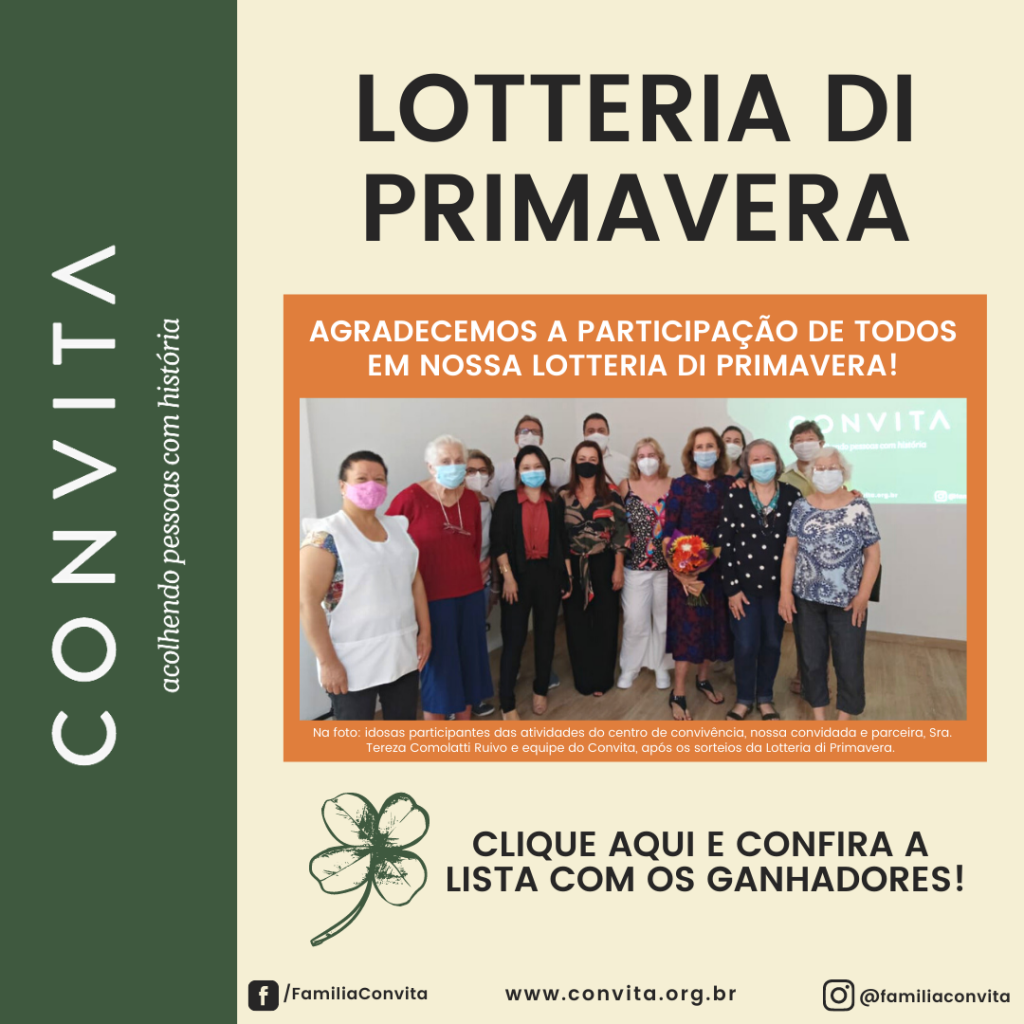 O evento beneficente do Convita foi um sucesso e ele só foi possível, porque centenas de pessoas acreditam na importância do nosso serviço na vida das pessoas idosas.