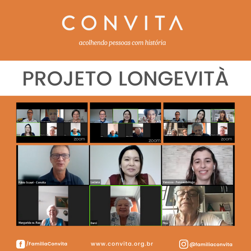 O projeto do Convita contou com onze encontros virtuais, em formato de bate papo interativo entre as pessoas idosas e especialistas convidados.