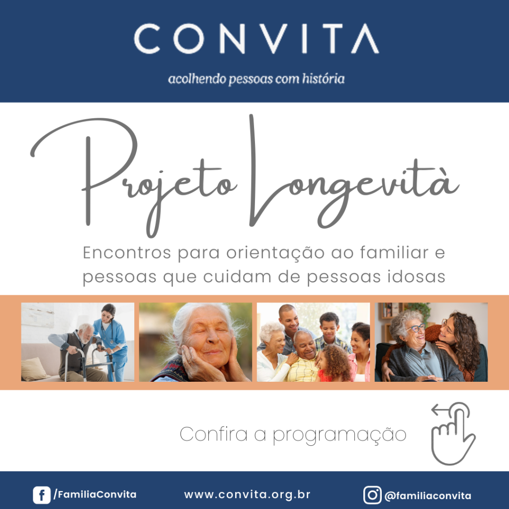 Convita promoverá encontros para orientação ao familiar e pessoas que cuidam de pessoas idosas com a participação de especialistas.