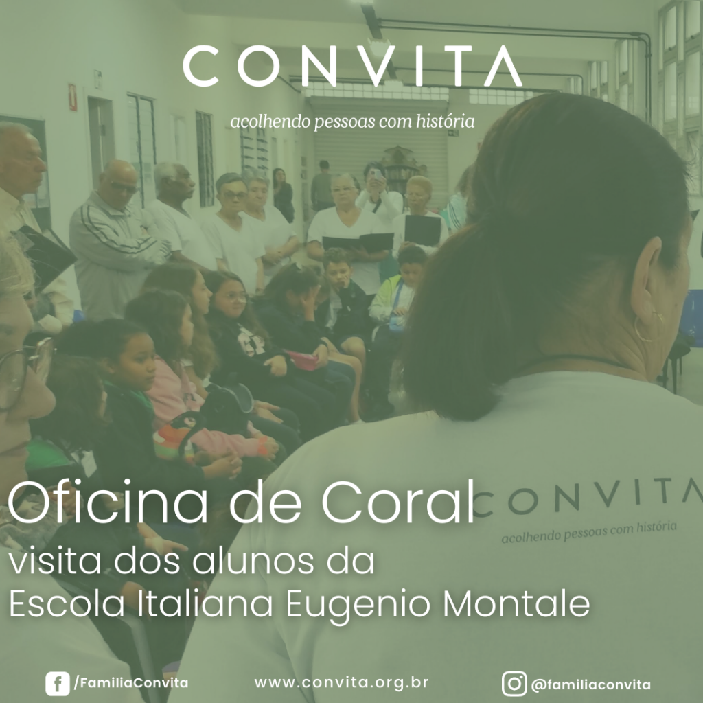 Crianças e pessoas idosas puderam compartilhar uma vivência musical, com trocas significativas entre as gerações.