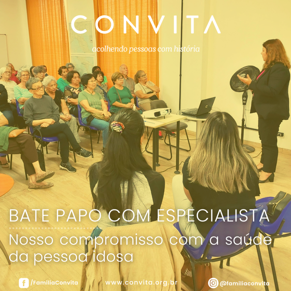 O “Bate papo com o(a) especialista” é uma ação de expansão do Projeto Longevità com foco na promoção, prevenção e orientação em saúde.