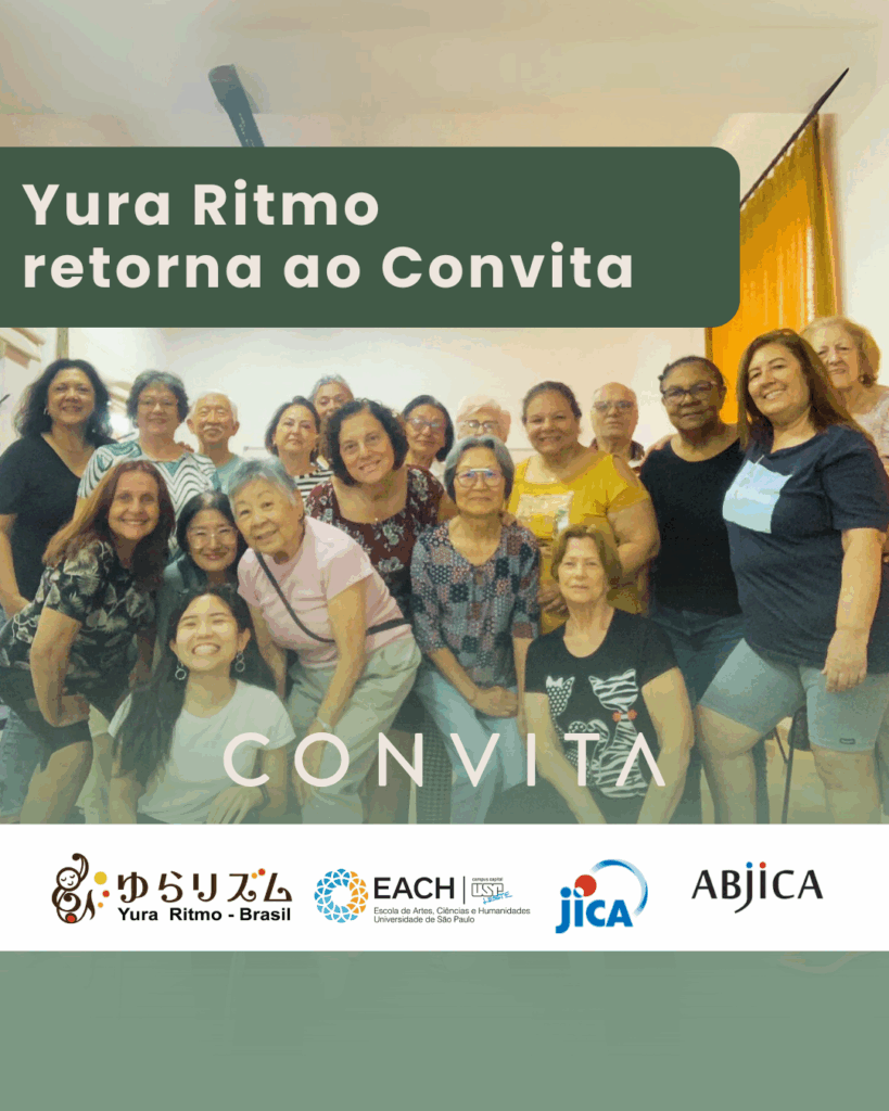 A Oficina Yura Ritmo retorna ao Convita, promovendo música, movimento e socialização para a saúde das pessoas idosas. Esta atividade une o que há de mais rico na cultura do Brasil, Itália e Japão, fortalecendo práticas inovadoras voltadas ao envelhecimento ativo.